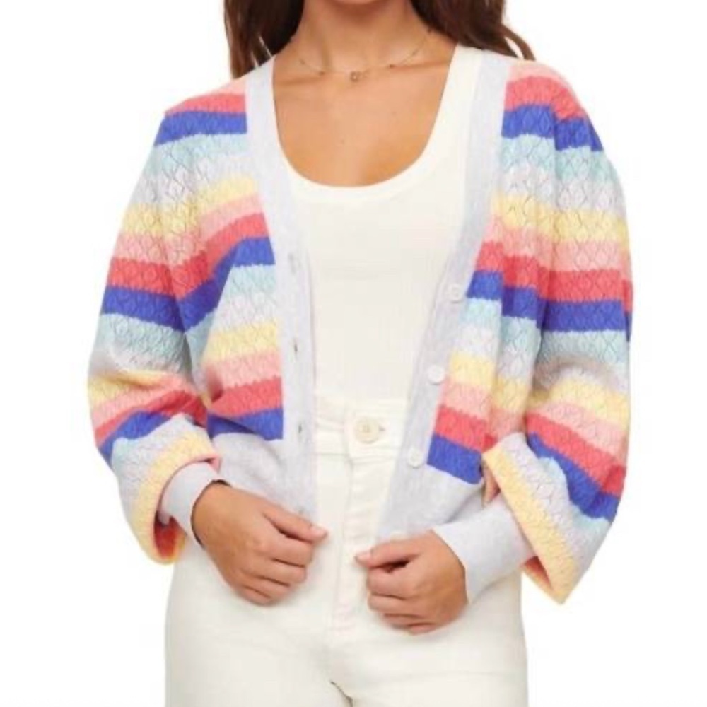 &ISLA Sofia Dove Cardigan In Multi